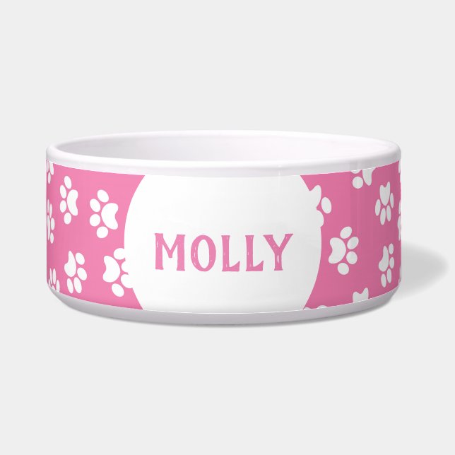 Pink Paw Print Bowl (Front)