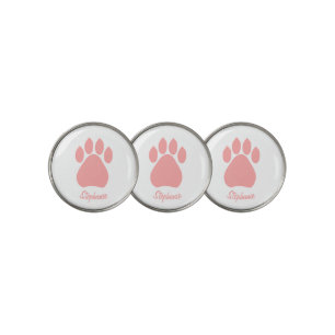 Pink Paw Print Design Golf Ball Marker
