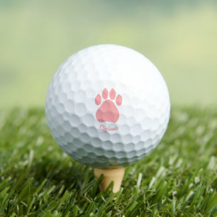 Pink Paw Print Design Golf Balls