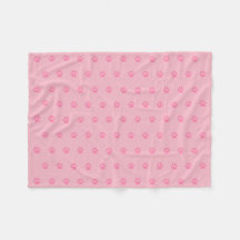 Pink Paw Print Fleece Blanket
