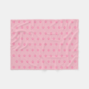 Pink Paw Print Fleece Blanket