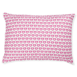 Pink Paw Print Heart Dog Bed