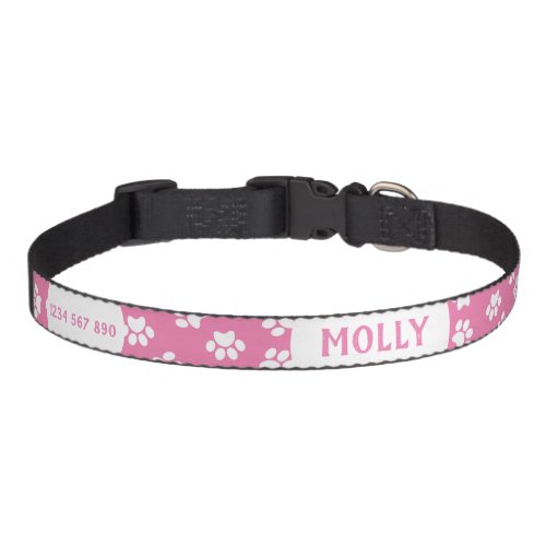 Pink Paw Print Pet Collar