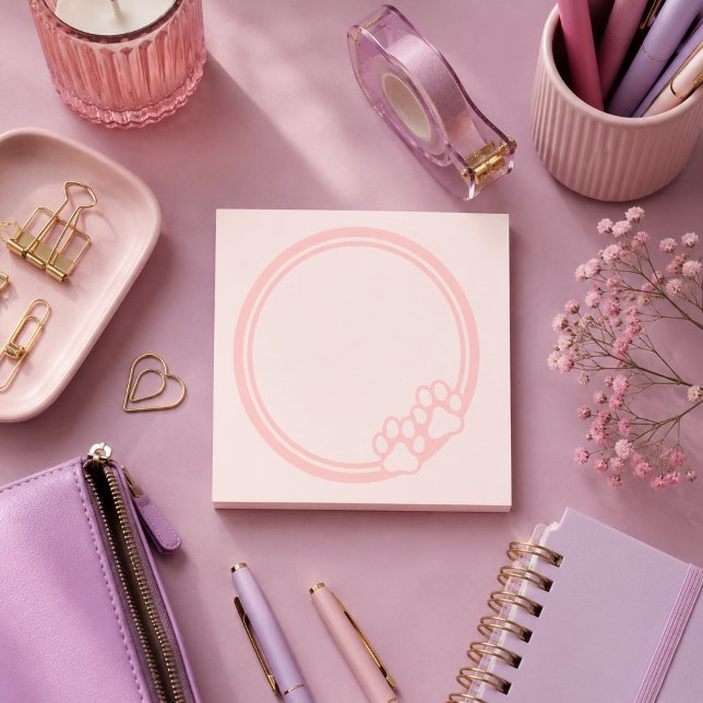 Pink Paw Print  Post-it Notes (Creator Uploaded)