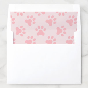 Pink Paw Print Puppy party envelope liner
