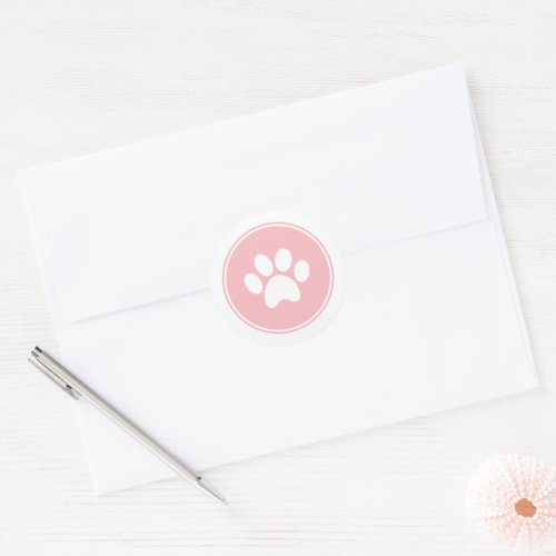 Pink Paw Print Sticker for Puppy Birthday Invites
