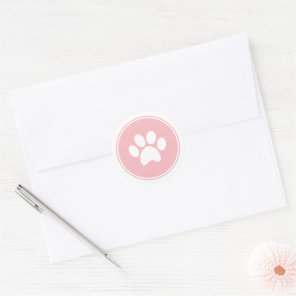 Pink Paw Print Sticker for Puppy Birthday Invites