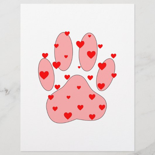 Pink Paw Print With Hearts (Front)