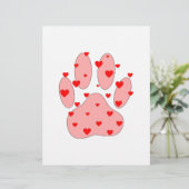 Pink Paw Print With Hearts (Standing Front)