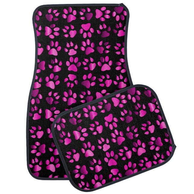Pink paw prints car floor mat (Set)