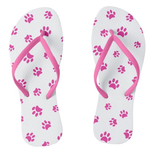 Pink Paw Prints Pattern Flip Flops