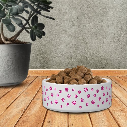 Pink Paw Prints Pattern Small Bowl