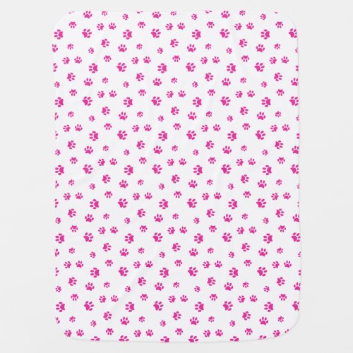 Pink Paw Prints Pattern Stroller Blanket
