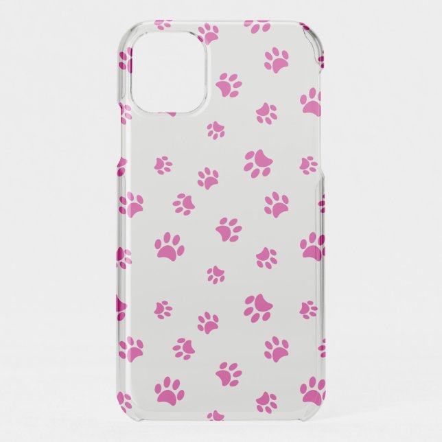 Pink Paw Prints Pattern Uncommon iPhone Case (Back)