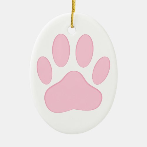 Pink Pawprint Ceramic Ornament