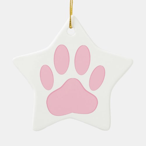 Pink Pawprint Ceramic Ornament