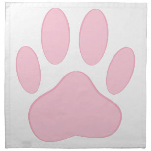 Pink Pawprint Cloth Napkin