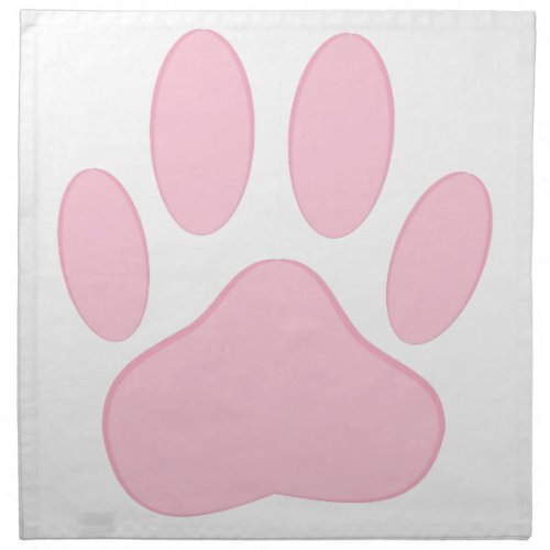 Pink Pawprint Cloth Napkin