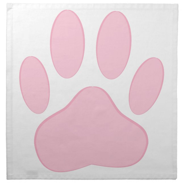 Pink Pawprint Cloth Napkin (Front)