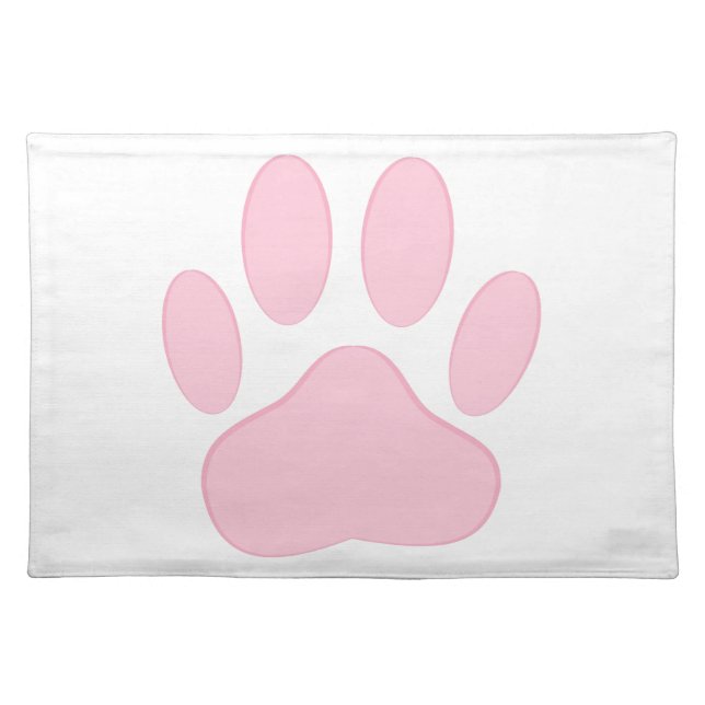 Pink Pawprint Cloth Placemat (Front)