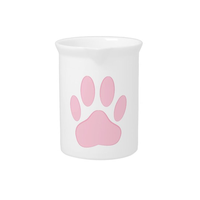 Pink Pawprint Drink Pitcher (Front)