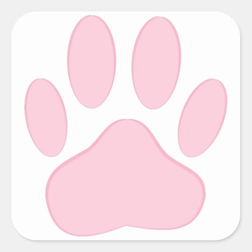 Pink Pawprint Square Sticker