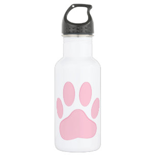 Pink Pawprint Stainless Steel Water Bottle