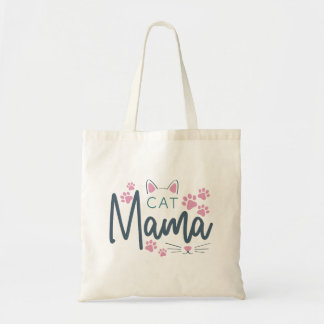 Pink Paws Cat Mama Kawaii Cute Tote Bag