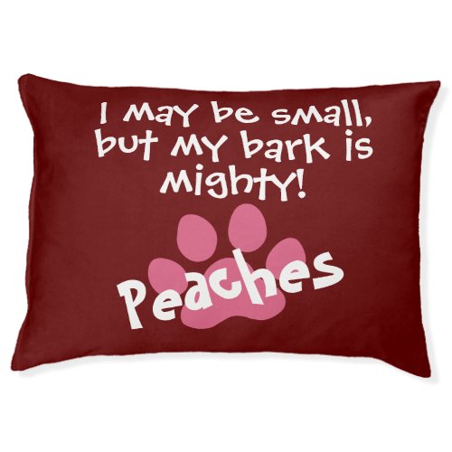 Pink Paws Funny Pet Humor Quote Red Dog Bed