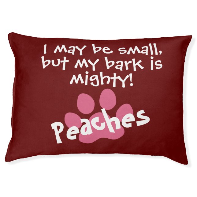 Pink Paws Funny Pet Humor Quote Red Dog Bed (Front)