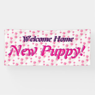 Pink Paws - Welcome Home Puppy Banner