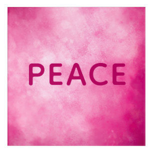 Pink PEACE Acrylic Wall Art
