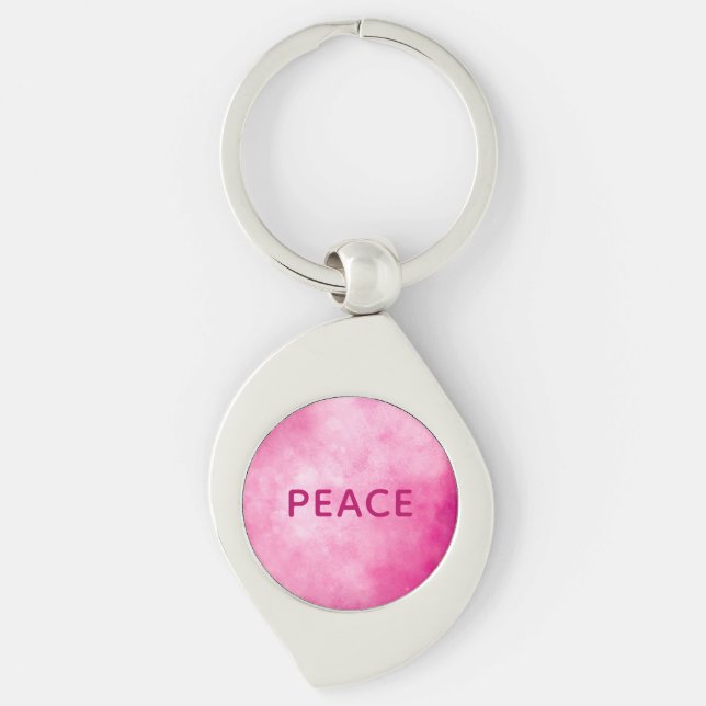 Pink PEACE Acrylic Wall Art Keychain (Front)