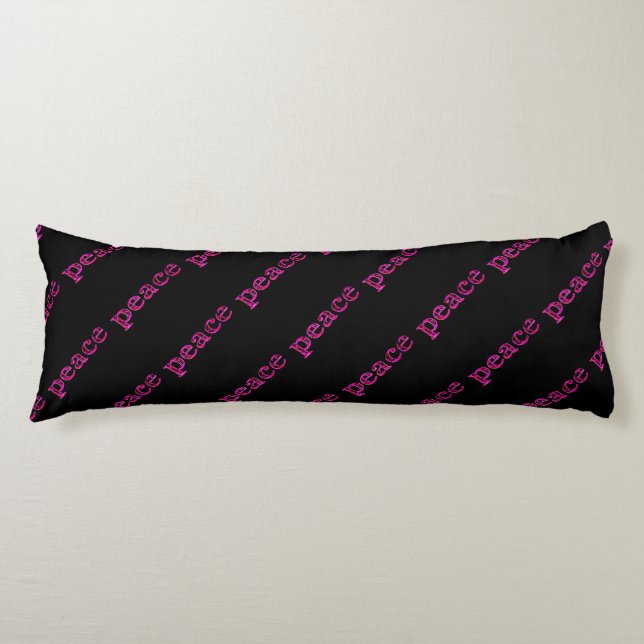 pink peace black body pillow (Front)