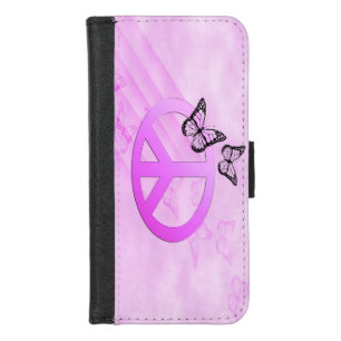 Pink Peace iPhone 8/7 Wallet Case