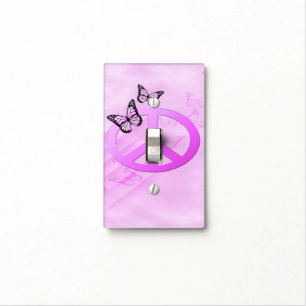 Pink Peace Light Switch Cover