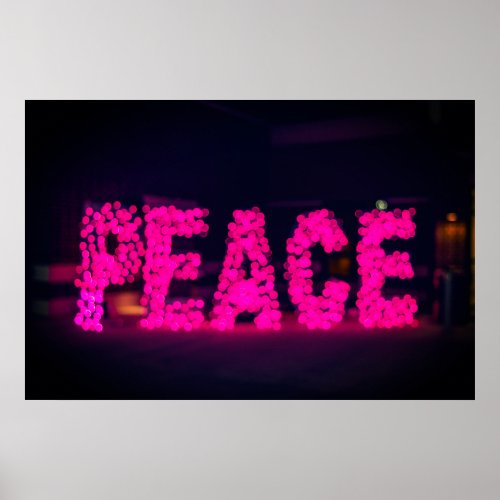 PINK PEACE NEON LIGHT SIGN