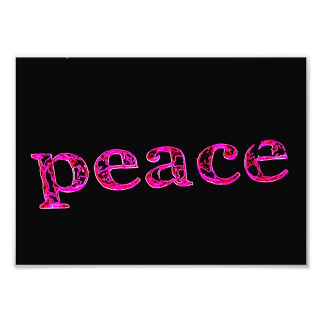 pink peace on black photo print (Front)