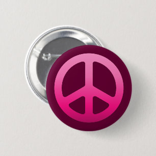 Pink Peace Sign Button