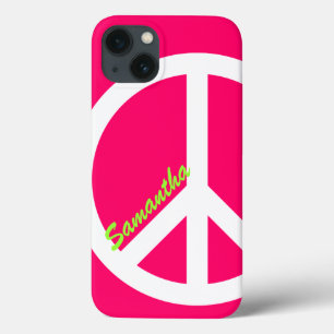Pink Peace Sign iPhone 13 Case
