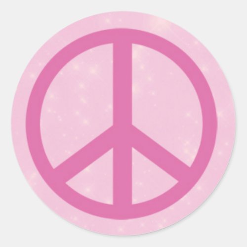 Pink Peace Signjpg Classic Round Sticker