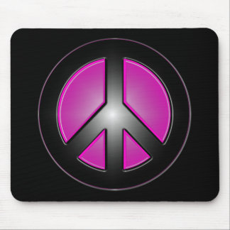 pink peace sign mouse pad
