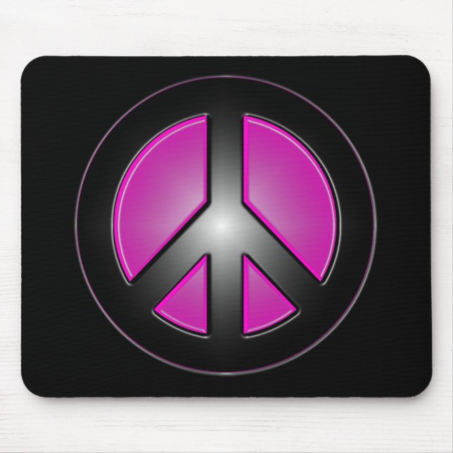 pink peace sign mouse pad (Front)