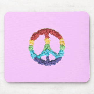 Pink peace sign mousepad