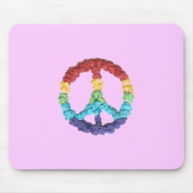 Pink peace sign mousepad (Front)