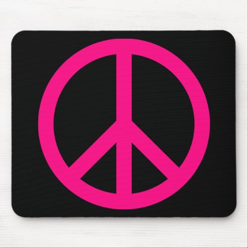 Pink Peace Sign Mousepad
