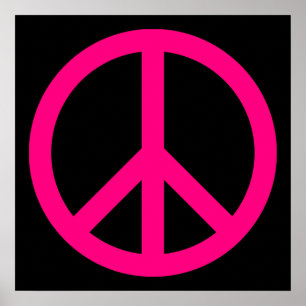 Pink Peace Sign Poster