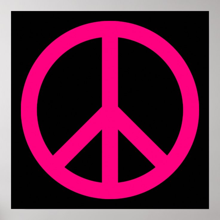 Pink Peace Sign Poster Zazzle