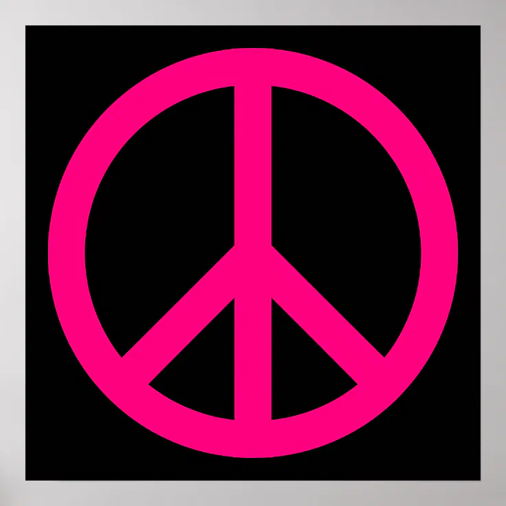 Pink Peace Sign Poster | Zazzle