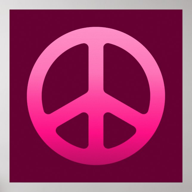 Pink Peace Sign Poster (Front)